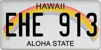 HI license plate EHE913
