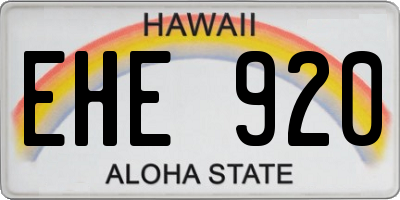 HI license plate EHE920