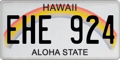 HI license plate EHE924