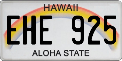 HI license plate EHE925