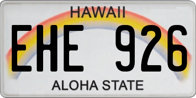 HI license plate EHE926