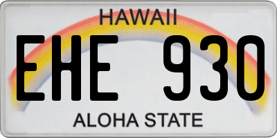 HI license plate EHE930