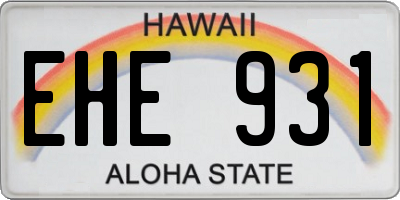 HI license plate EHE931