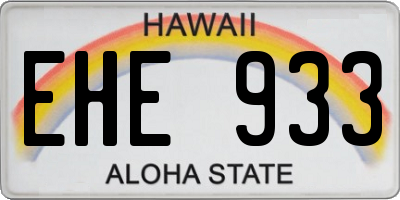 HI license plate EHE933