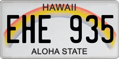 HI license plate EHE935