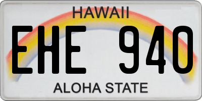 HI license plate EHE940
