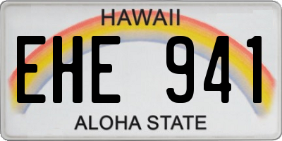 HI license plate EHE941