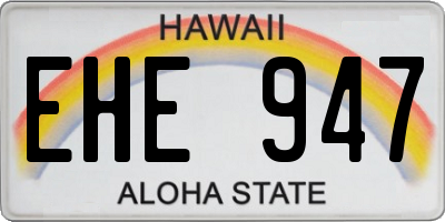 HI license plate EHE947