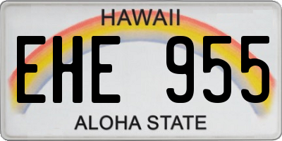 HI license plate EHE955