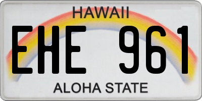 HI license plate EHE961