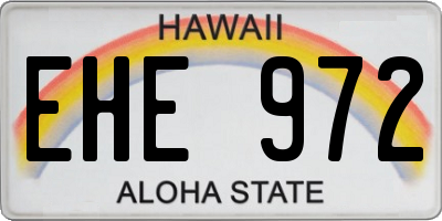 HI license plate EHE972