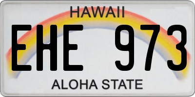HI license plate EHE973