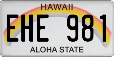 HI license plate EHE981