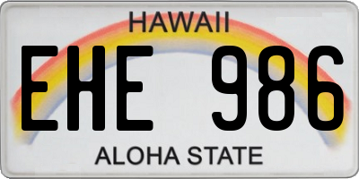 HI license plate EHE986