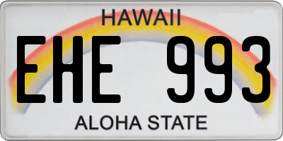HI license plate EHE993