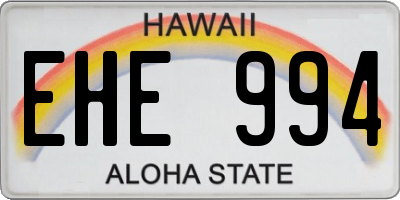 HI license plate EHE994