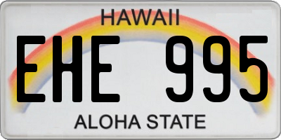 HI license plate EHE995