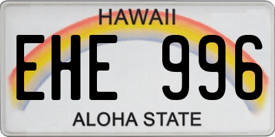 HI license plate EHE996