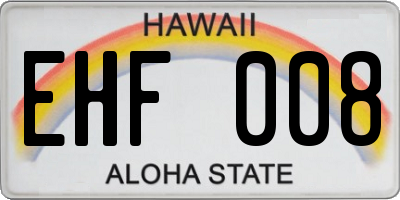 HI license plate EHF008