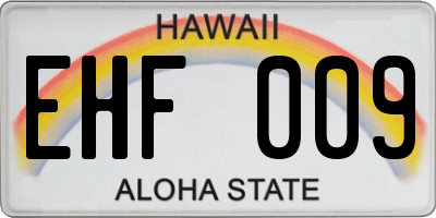 HI license plate EHF009