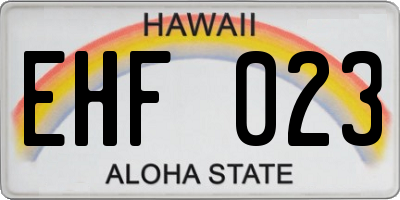 HI license plate EHF023
