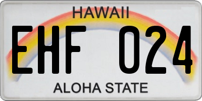 HI license plate EHF024
