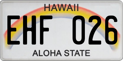 HI license plate EHF026