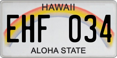 HI license plate EHF034