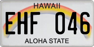 HI license plate EHF046