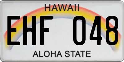 HI license plate EHF048