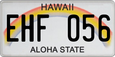 HI license plate EHF056