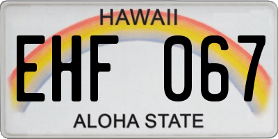HI license plate EHF067