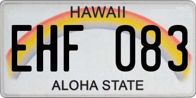 HI license plate EHF083