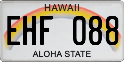 HI license plate EHF088