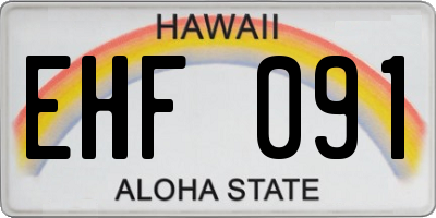 HI license plate EHF091