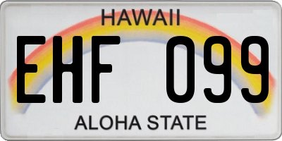 HI license plate EHF099