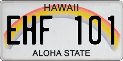 HI license plate EHF101