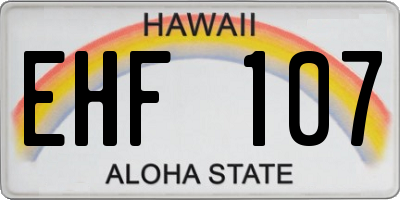 HI license plate EHF107