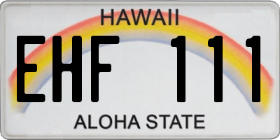 HI license plate EHF111