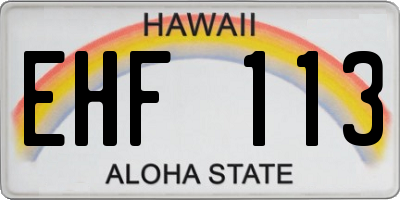 HI license plate EHF113