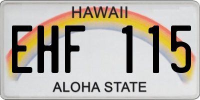 HI license plate EHF115