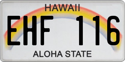 HI license plate EHF116