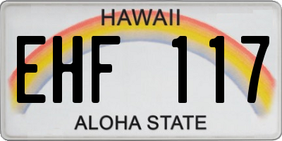 HI license plate EHF117