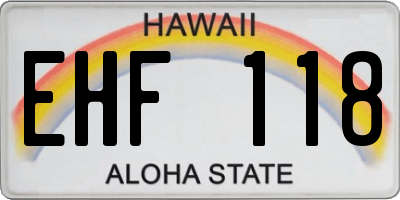 HI license plate EHF118