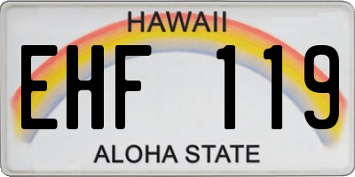 HI license plate EHF119