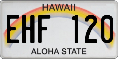 HI license plate EHF120