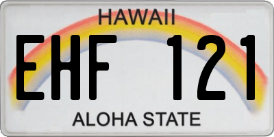 HI license plate EHF121