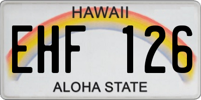 HI license plate EHF126