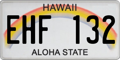 HI license plate EHF132