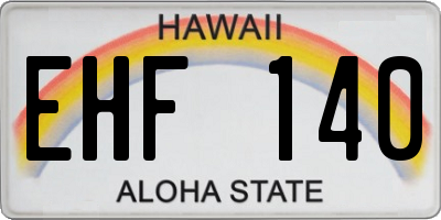 HI license plate EHF140